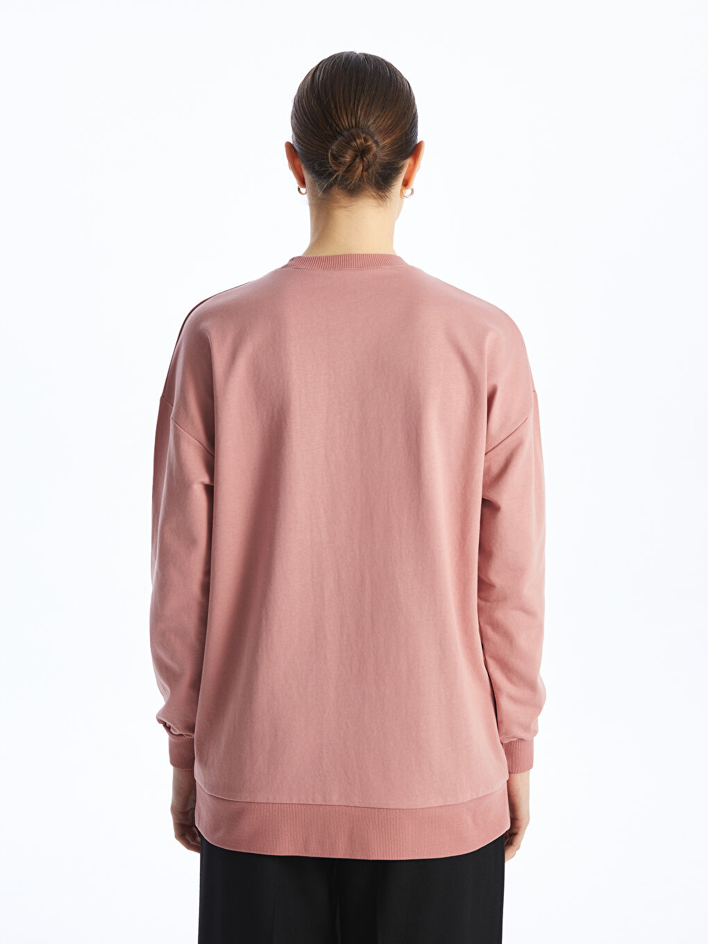 Crew Neck Printed Long Sleeve Women's Sweatshirt Tunic -S4EP78Z8-GUK