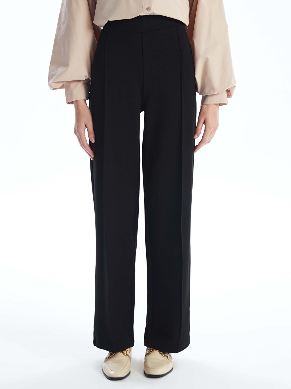 نساء بنطال رياضي بسيط بخصر مطاطي-2