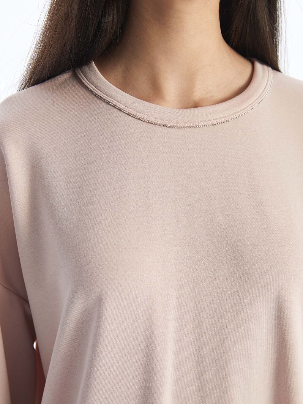 Crew Neck Regular Long Sleeve Oversize Women's Tunic -S4EP82Z8-KTK