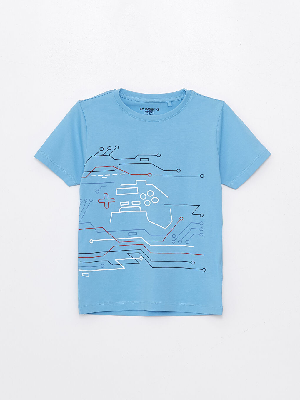Crew Neck Printed Short Sleeve Boys' Shorts Pyjama Set-1