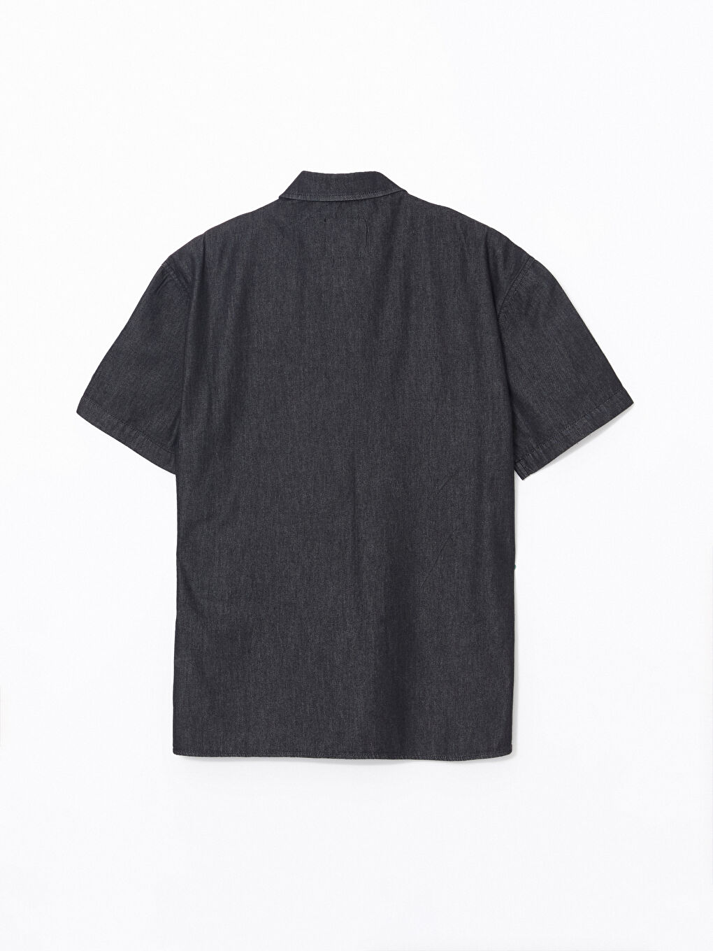 Oversize Short Sleeve Men's Denim Shirt -S4EQ87Z8-326