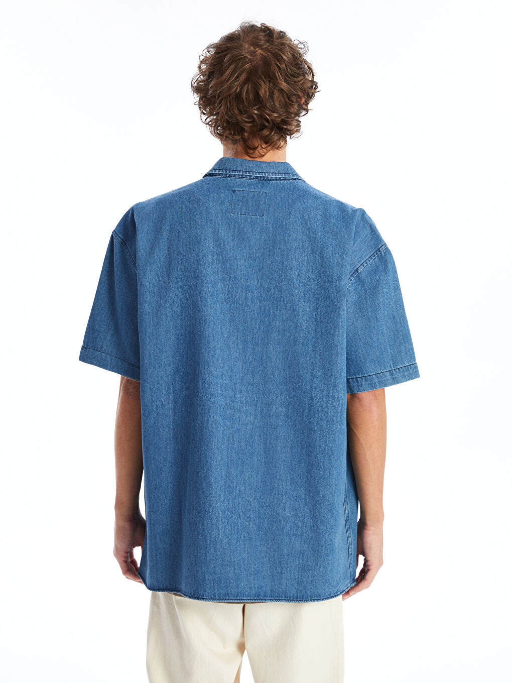 Relaxed Fit Short Sleeve Men's Denim Shirt -S4EQ88Z8-563