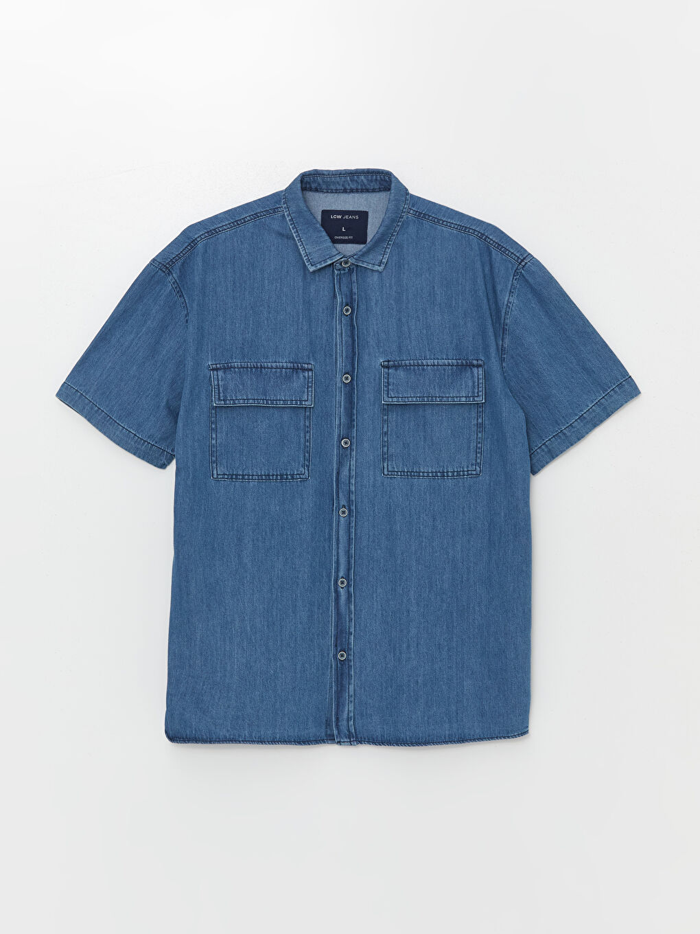 Relaxed Fit Short Sleeve Men's Denim Shirt -S4EQ88Z8-563