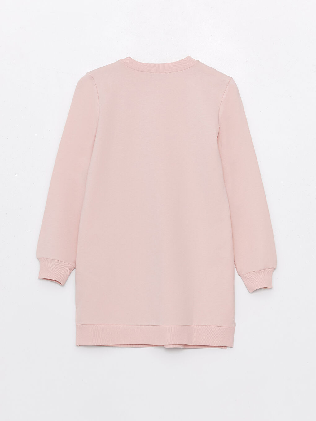 LCW Modest Pembe Bisiklet Yaka Düz Uzun Kollu Kadın Sweatshirt Tunik - 6