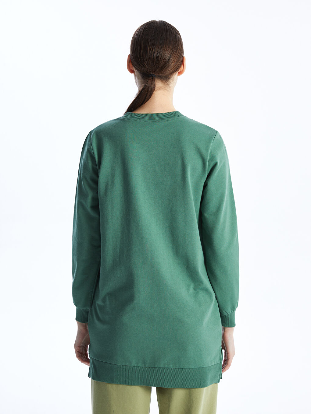 Crew Neck Straight Long Sleeve Women's Sweatshirt Tunic -S4ER02Z8-H8G