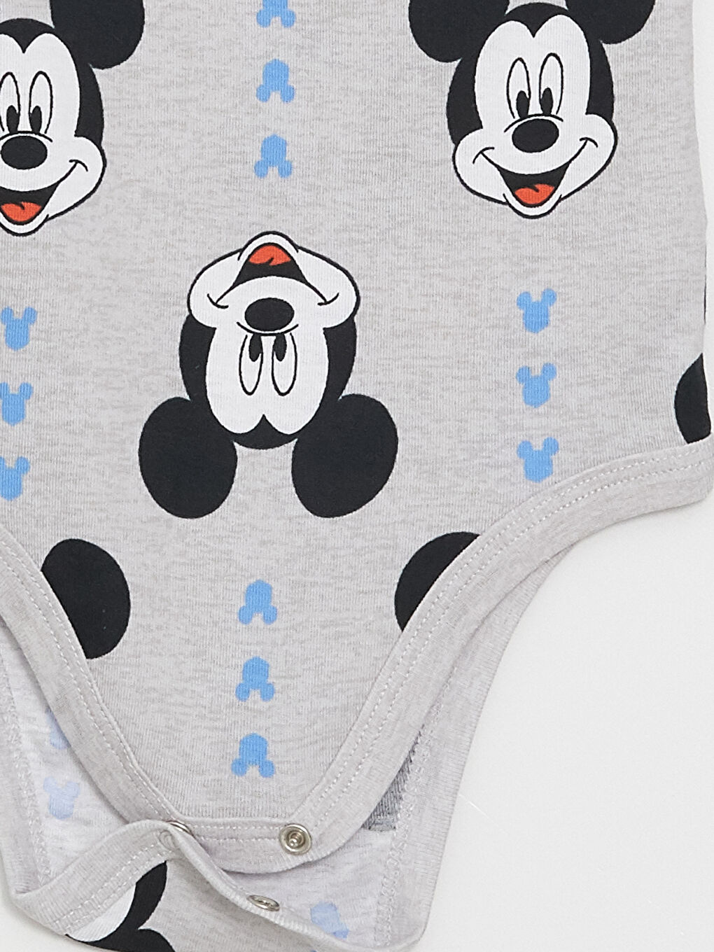 LCW baby Melanj Baskılı Bisiklet Yaka Mickey Mouse Baskılı Erkek Bebek Çıtçıtlı Body 2'li - 6