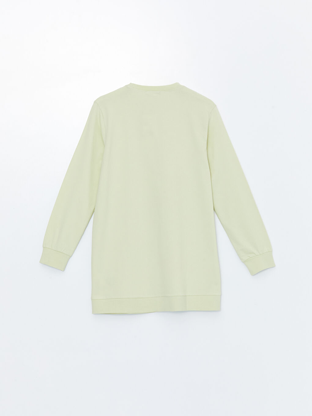 LCW Modest Pastel Yeşil Kadın Bisiklet Yaka Düz Sweatshirt Tunik - 6