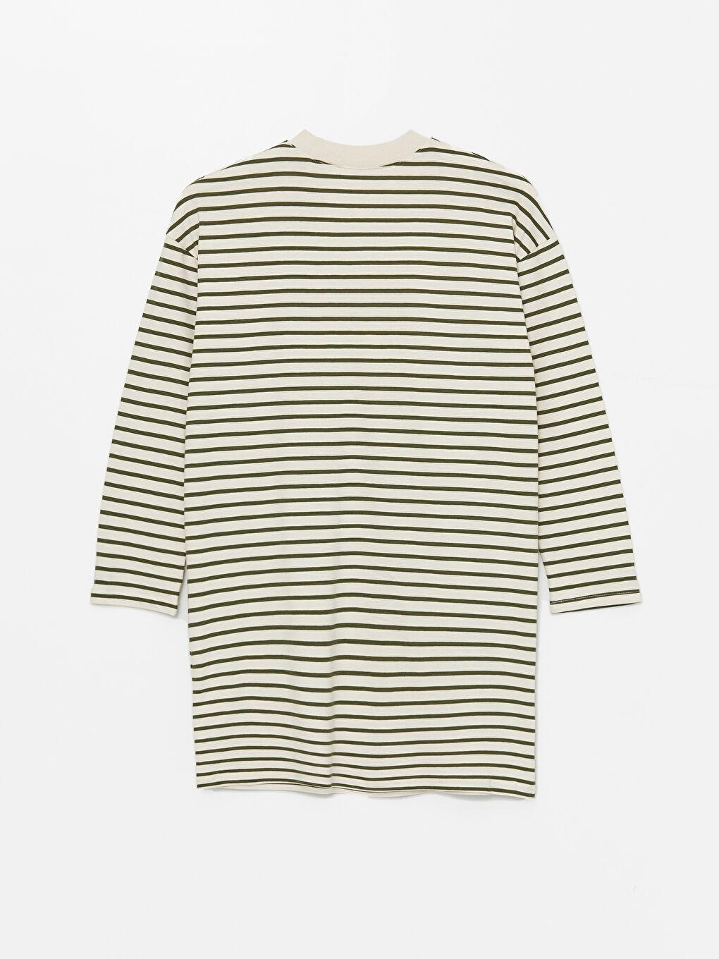 Crew Neck Striped Long Sleeve Women's Tunic -S4ER43Z8-LFT