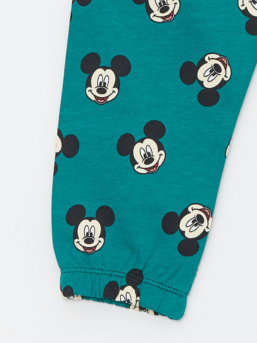 LCW ECO Yeşil Beli Lastikli Mickey Mouse Baskılı Erkek Bebek Pijama Alt - 2