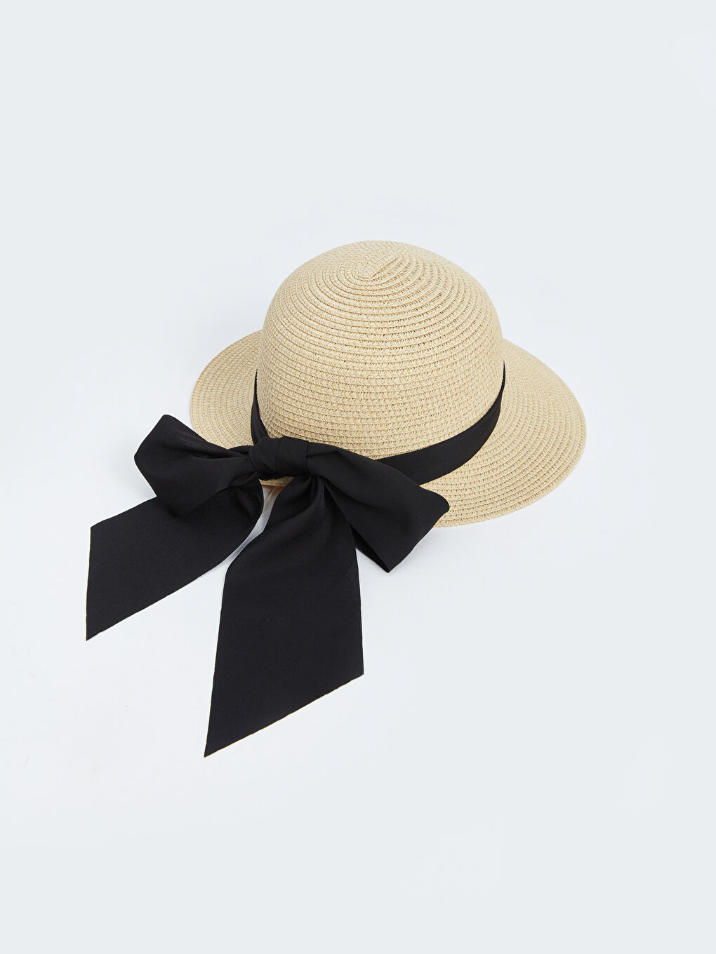 Bej Kadın Hasır Fötr Şapka-1