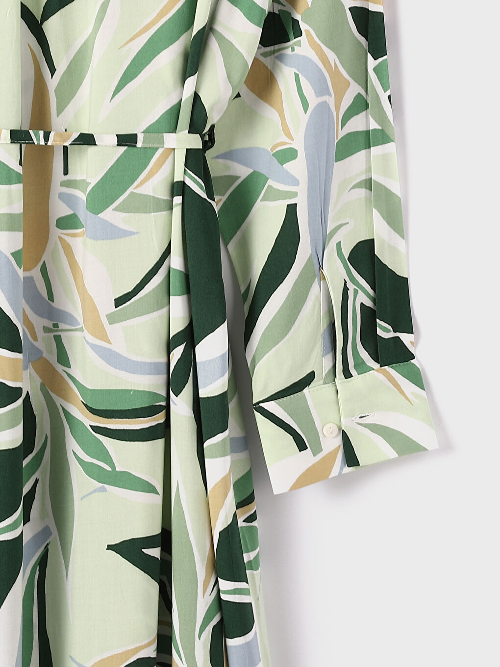 Robe à manches longues à motif avec col pour Femmes-3