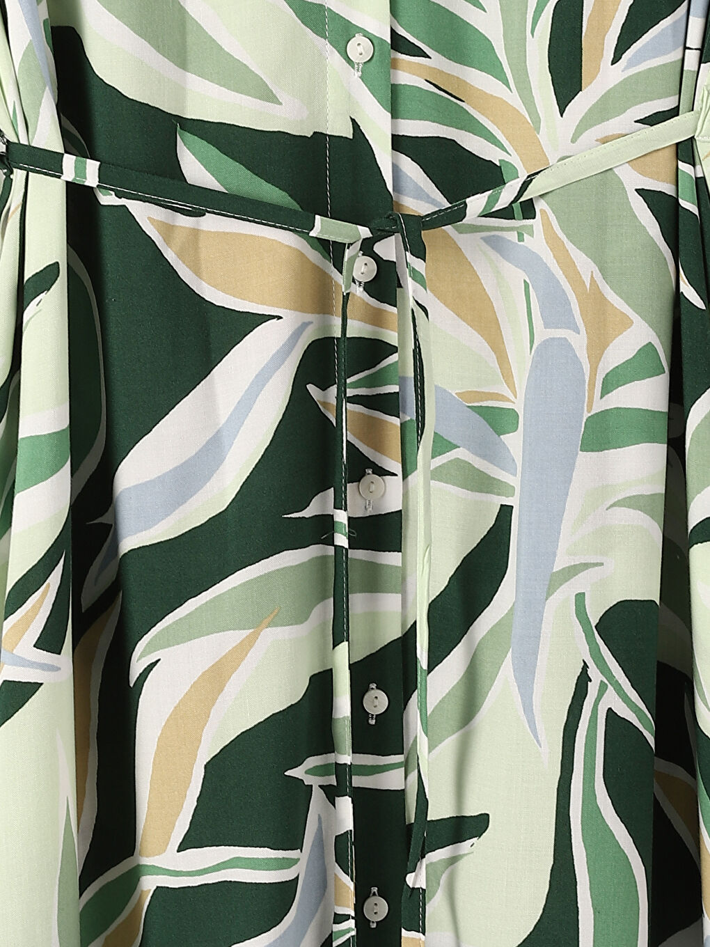 Robe à manches longues à motif avec col pour Femmes-2