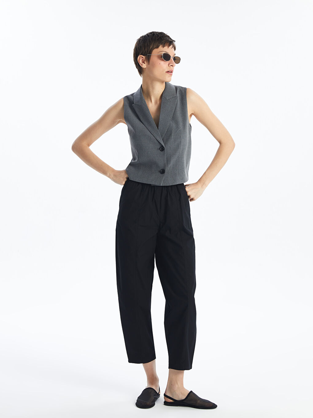 Elastic Waist Comfortable Fit Women's Trousers -S4ES23Z8-CVL