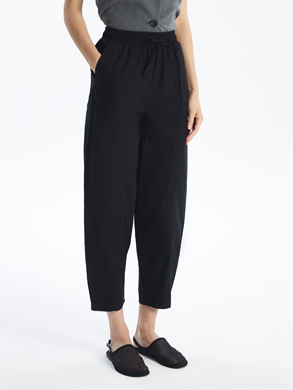 Elastic Waist Comfortable Fit Women's Trousers -S4ES23Z8-CVL