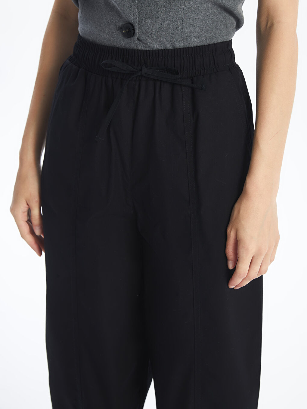 Elastic Waist Comfortable Fit Women's Trousers -S4ES23Z8-CVL