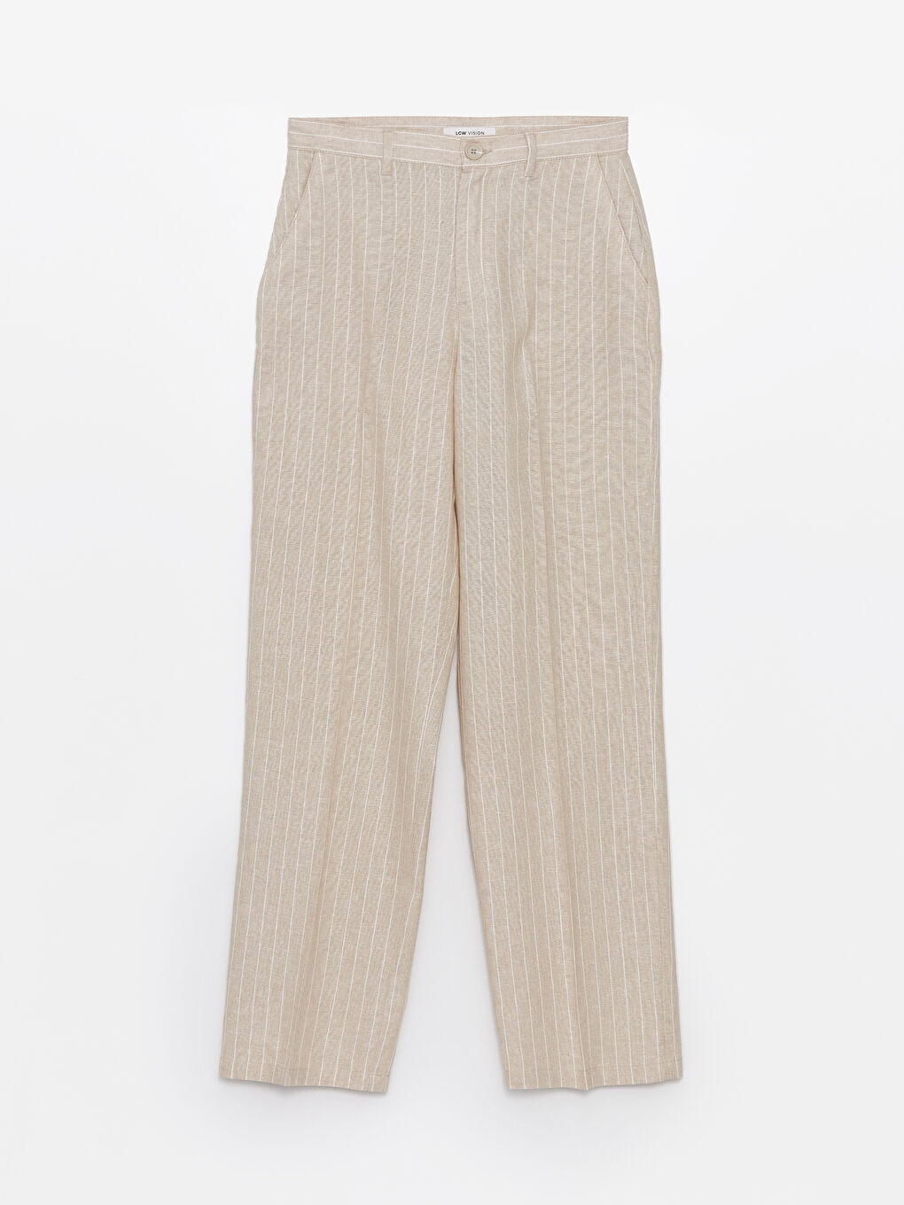 LCW Vision Standard Fit Striped Linen Blend Women's Trousers -S4ES31Z8-LE8
