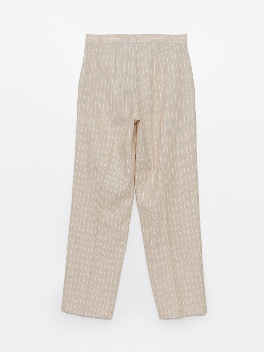 LCW Vision Standard Fit Striped Linen Blend Women's Trousers -S4ES31Z8-LE8