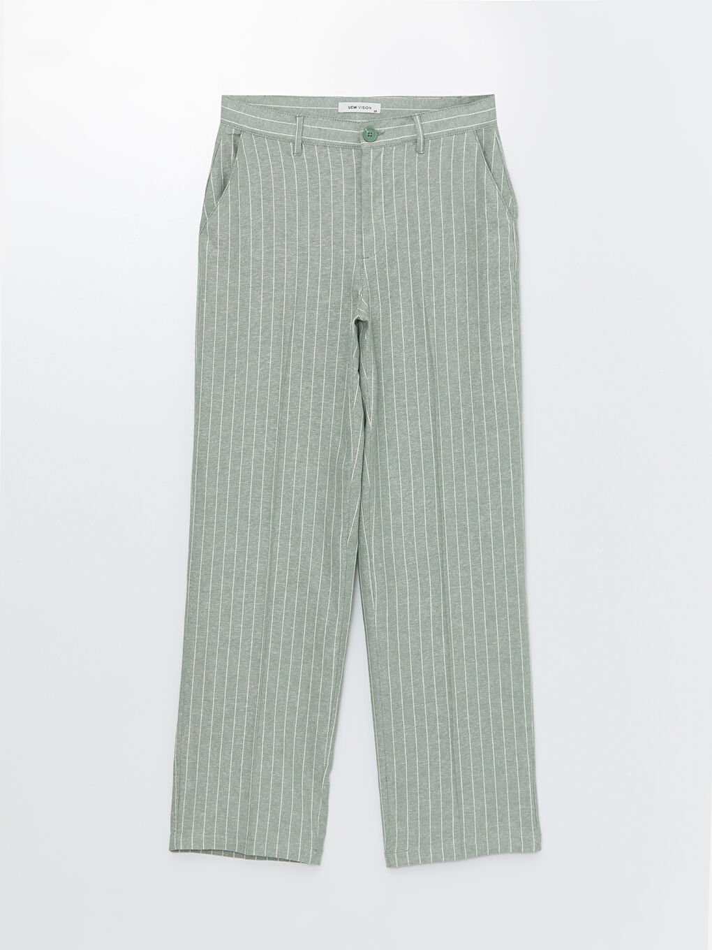LCW Vision Standard Fit Striped Linen Blend Women's Trousers -S4ES31Z8-LGE