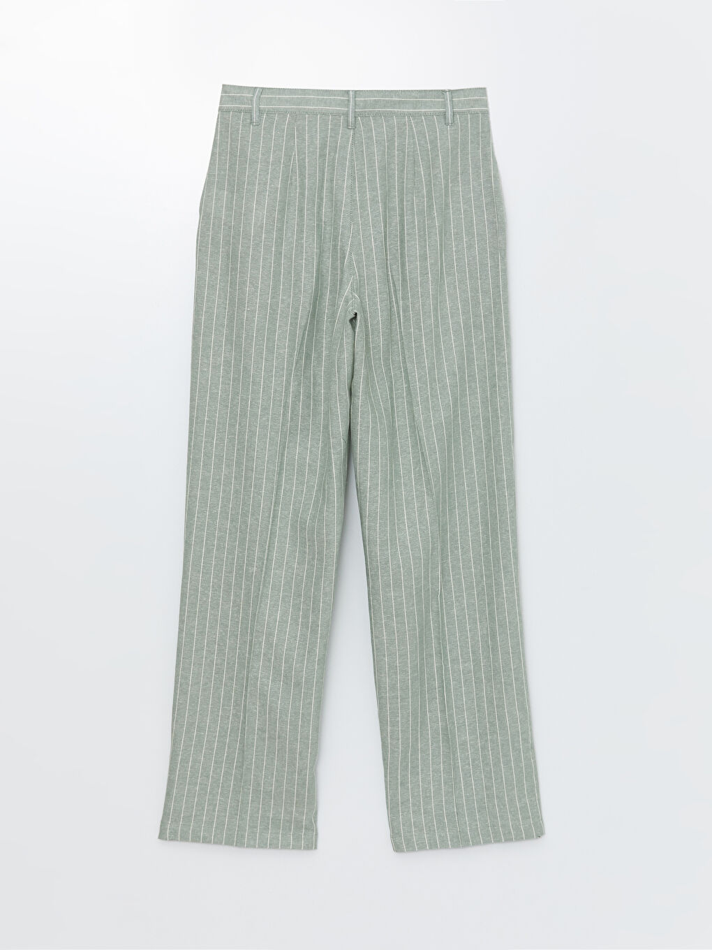 LCW Vision Standard Fit Striped Linen Blend Women's Trousers -S4ES31Z8-LGE