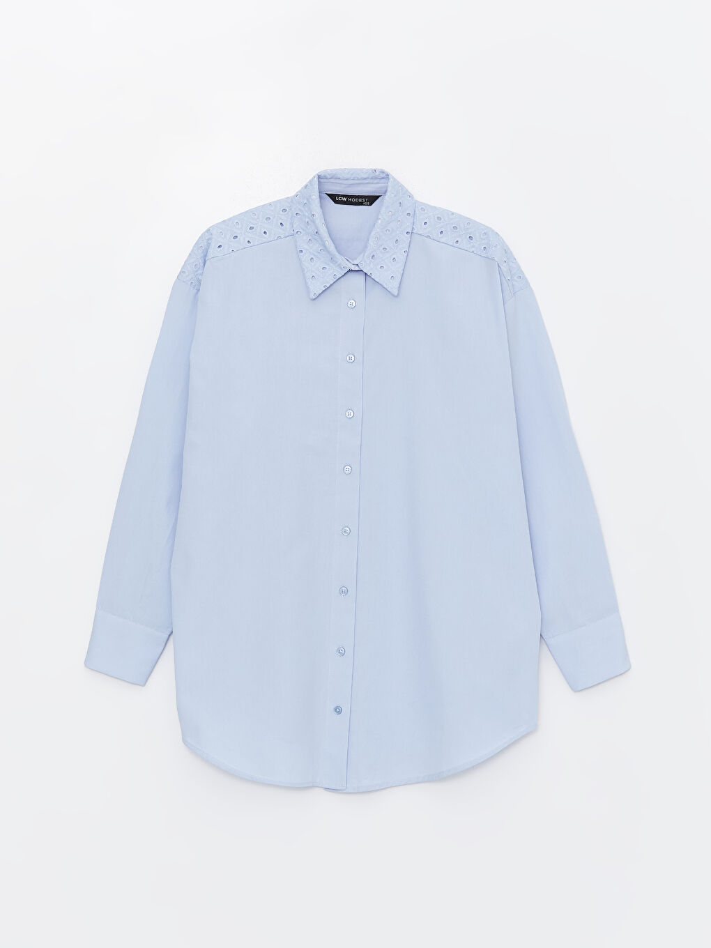Embroidered Long Sleeve Oversize Women's Shirt Tunic -S4ES41Z8-YAQ