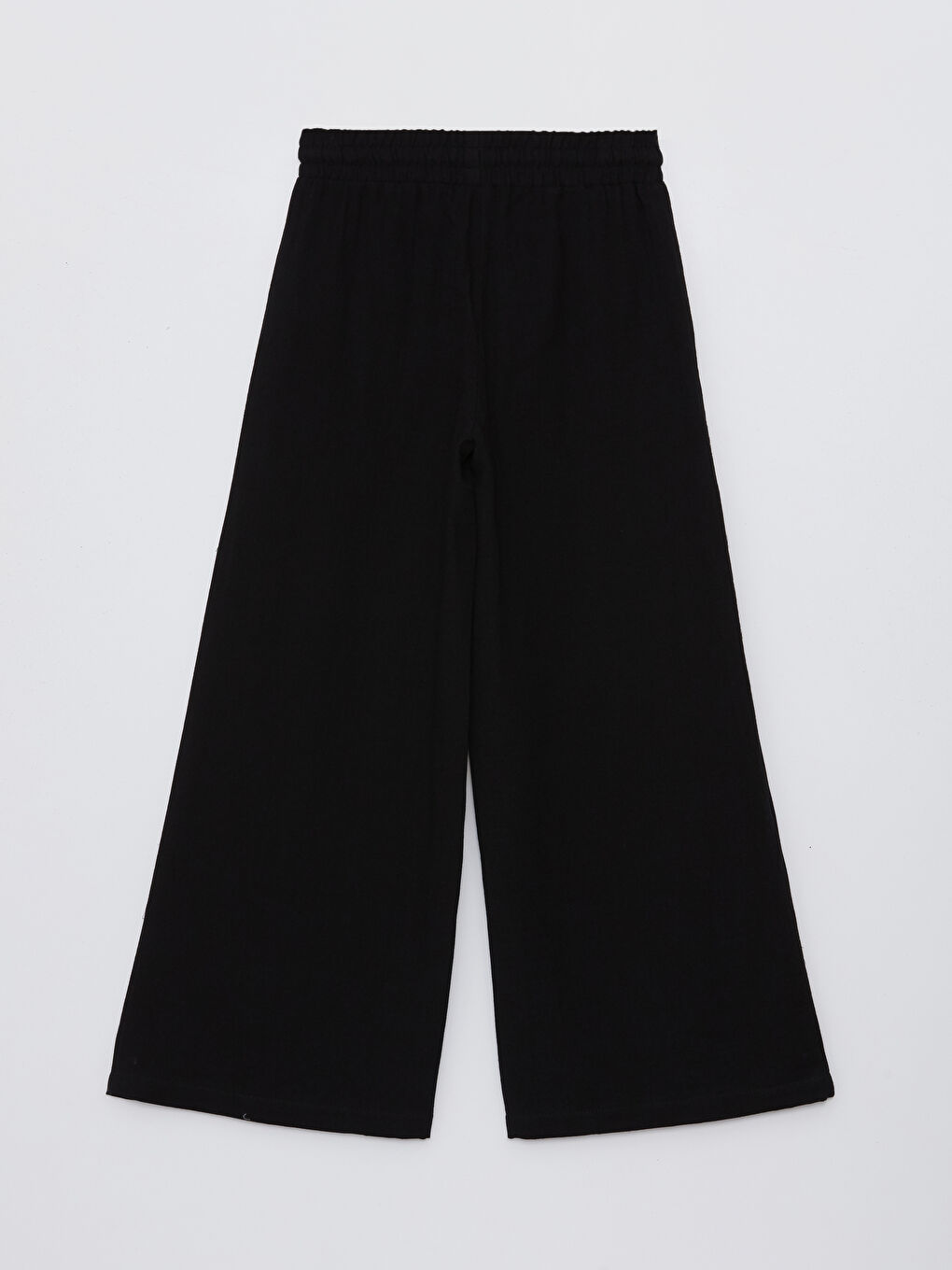 Siyah Beli Lastikli Rahat Kalıp Müslin Kadın Pantolon-6