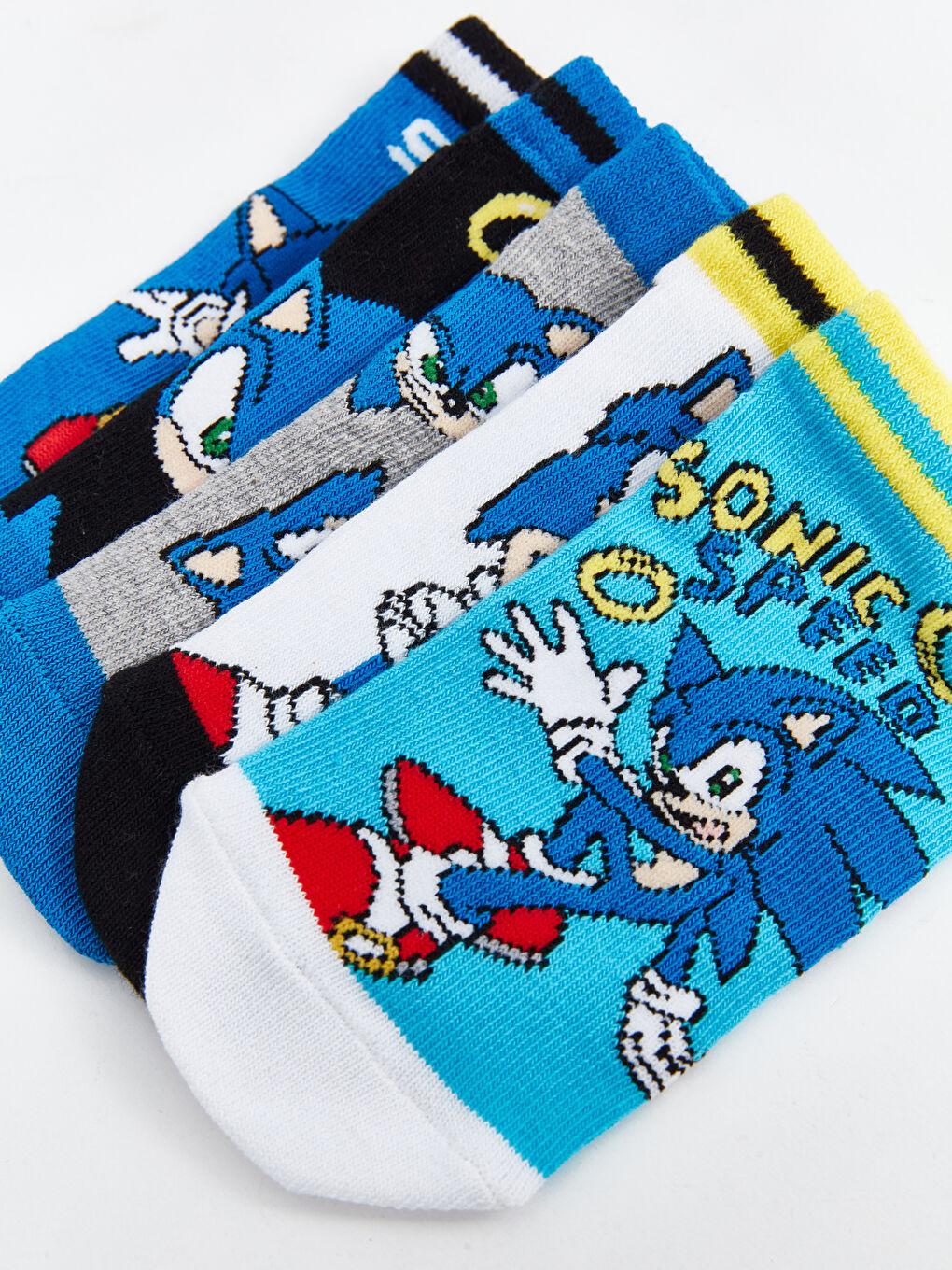 LCW Kids Karişik Sonic Desenli Erkek Çocuk Patik Çorap 5'li - 3