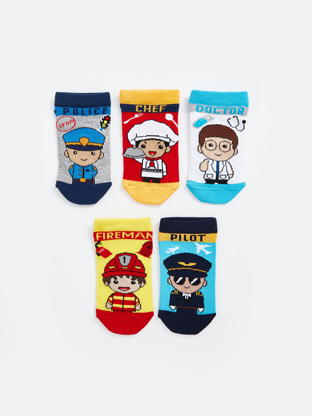 Karışık Desenli Erkek Çocuk Patik Çorap 5'li