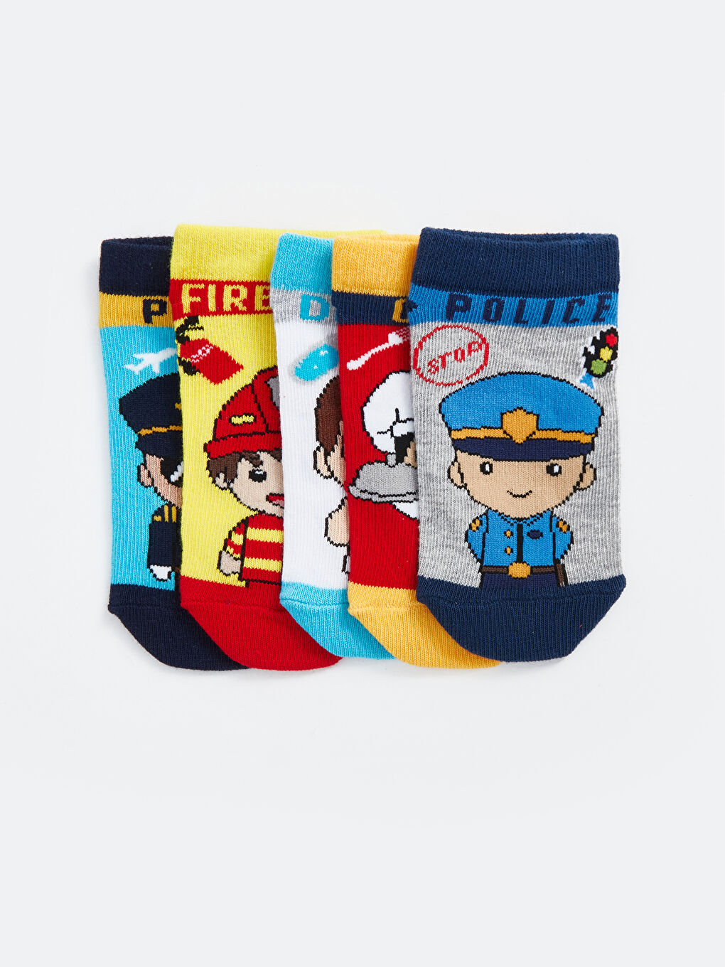 Karışık Desenli Erkek Çocuk Patik Çorap 5'li-1