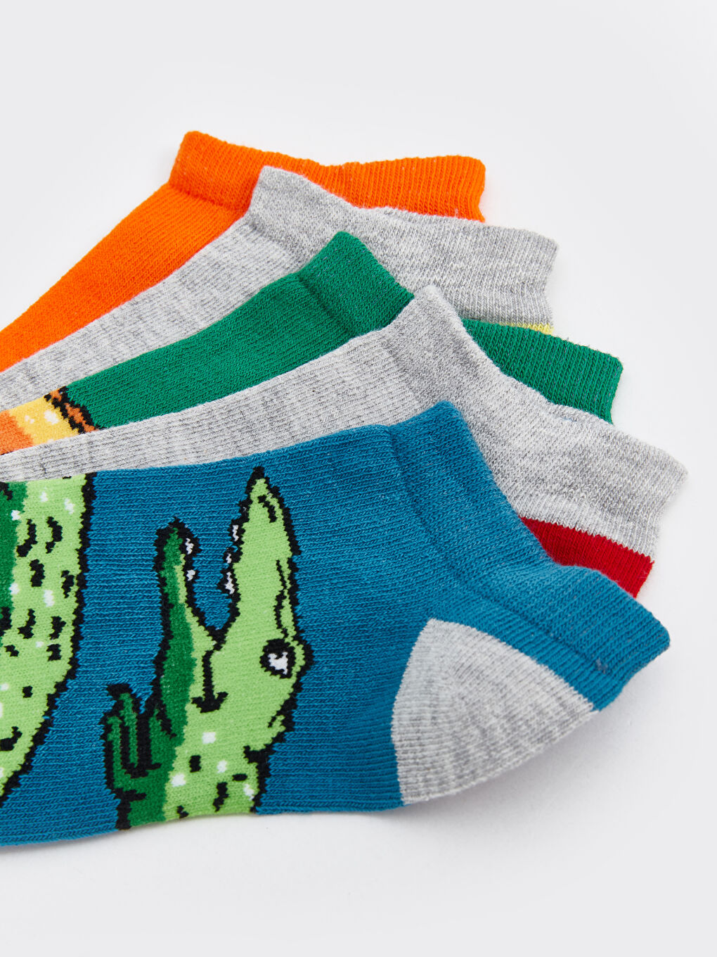 Karışık Desenli Erkek Çocuk Patik Çorap 5'li-2