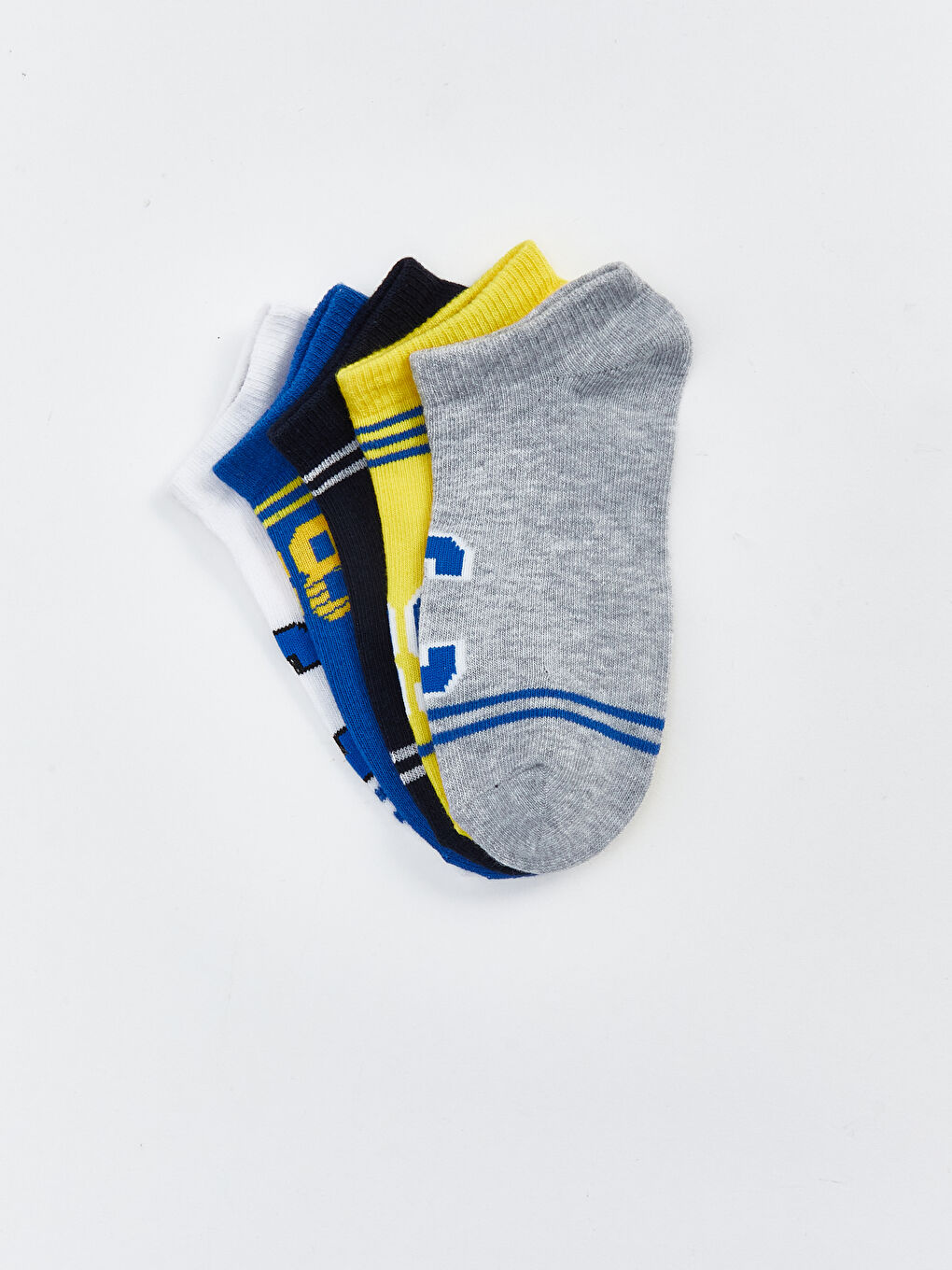 Karışık Desenli Erkek Çocuk Patik Çorap 5'li-1