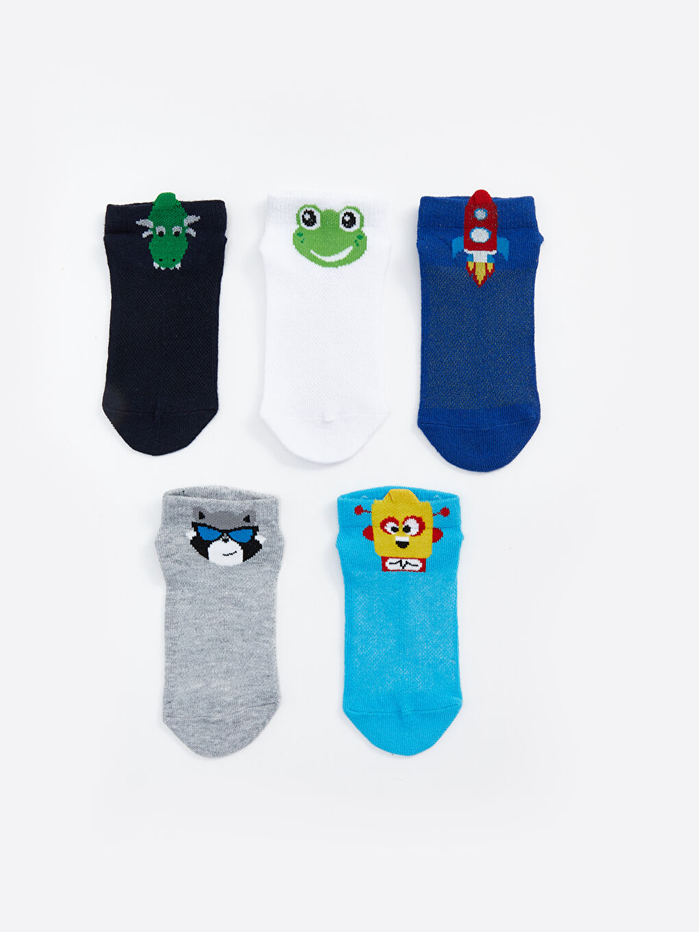 Karışık Desenli Erkek Çocuk Patik Çorap 5'li-2