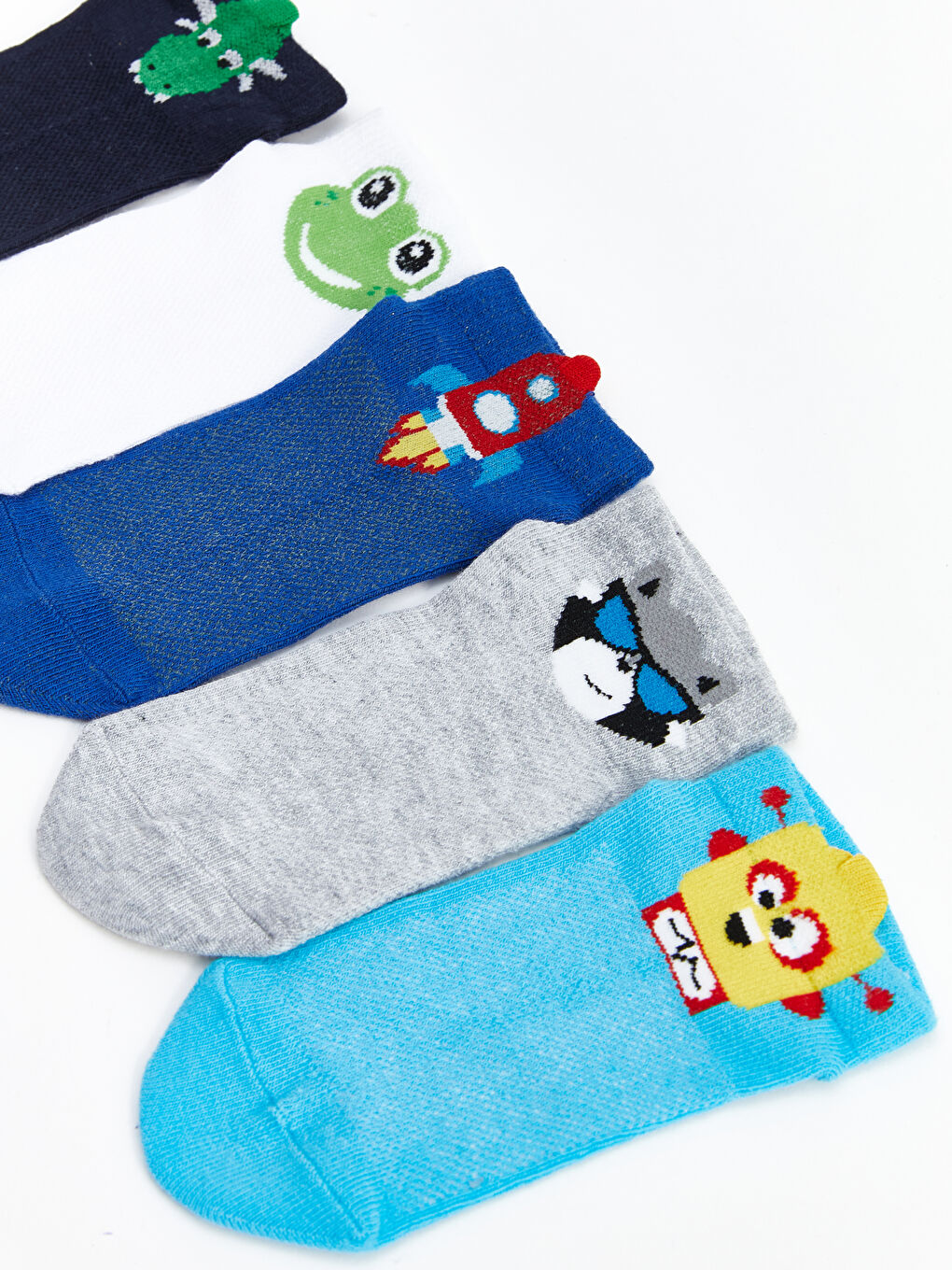 Karışık Desenli Erkek Çocuk Patik Çorap 5'li-3