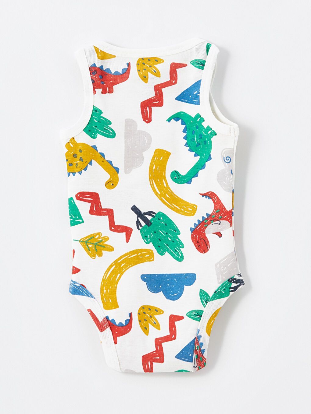 بدلة جسم أولاد رضع بياقة دائرية مطبوعة مع كباسين في منطقة الحفاض - مجموعتين-3