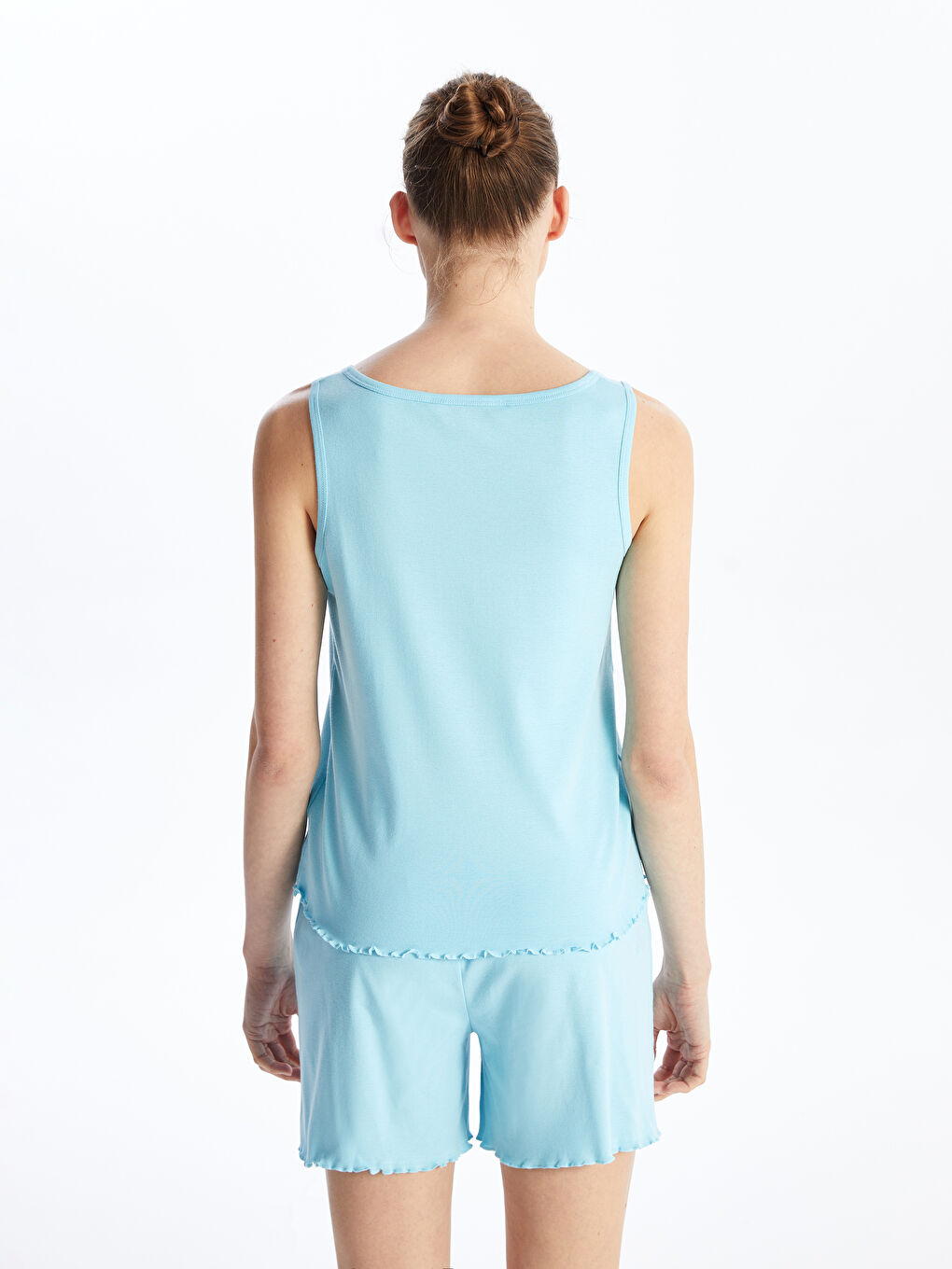 Women's Loose Collar Pajama Set with Straight Shorts -S4ET94Z8-QXP