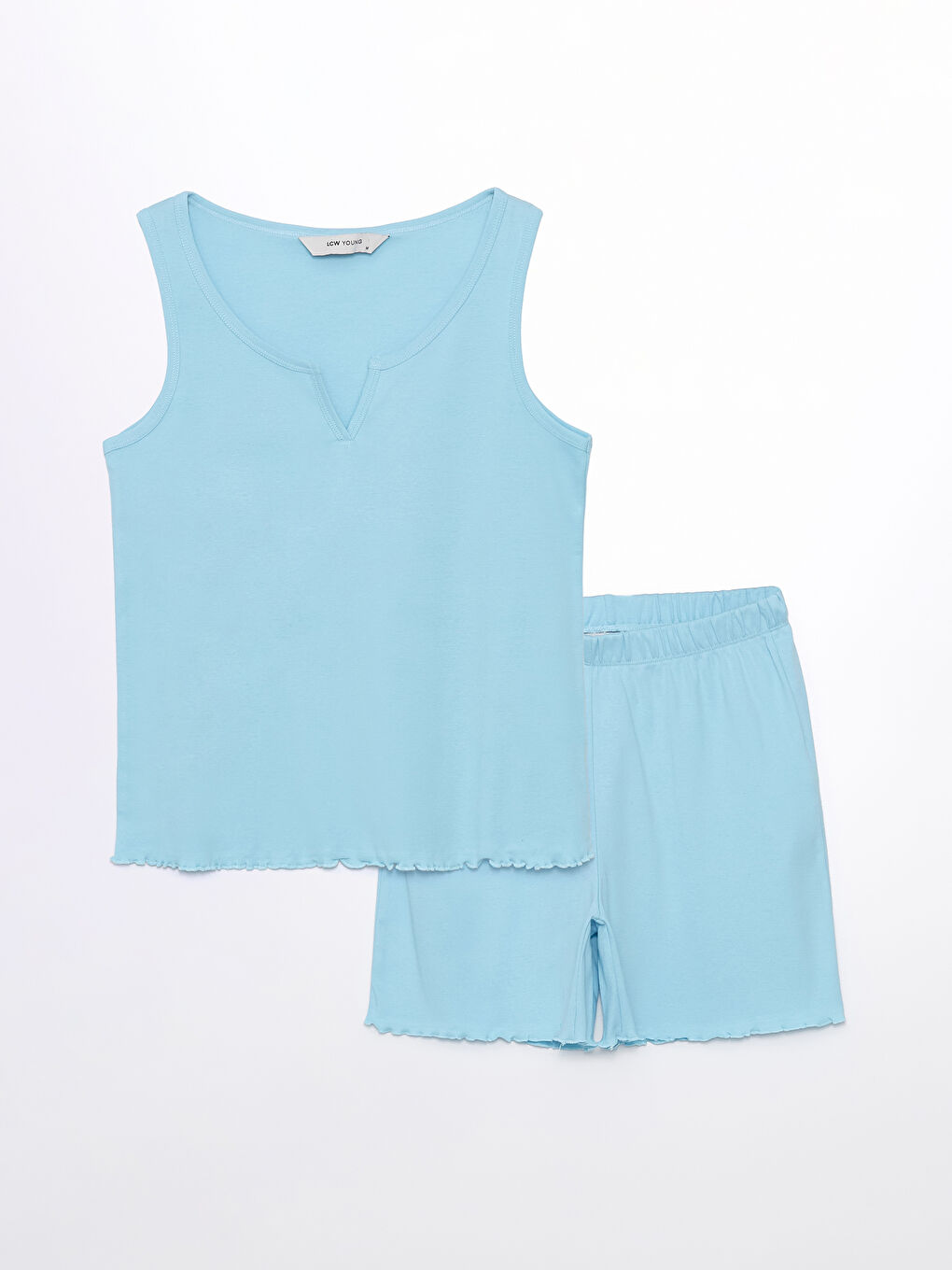 Women's Loose Collar Pajama Set with Straight Shorts -S4ET94Z8-QXP
