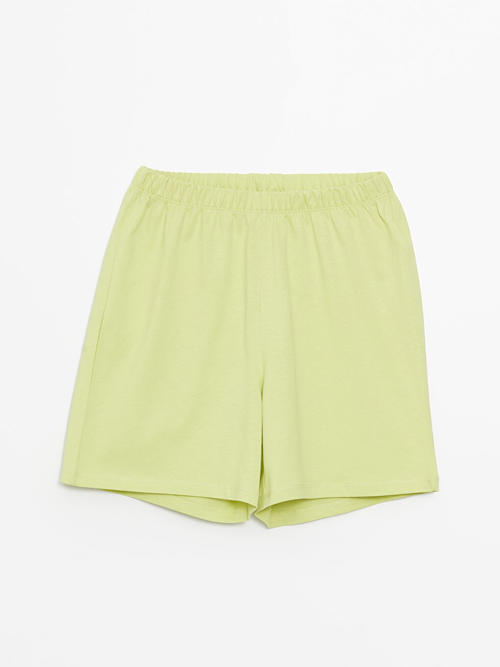 Yeşil Beli Lastikli Kadın Şort Pijama Altı