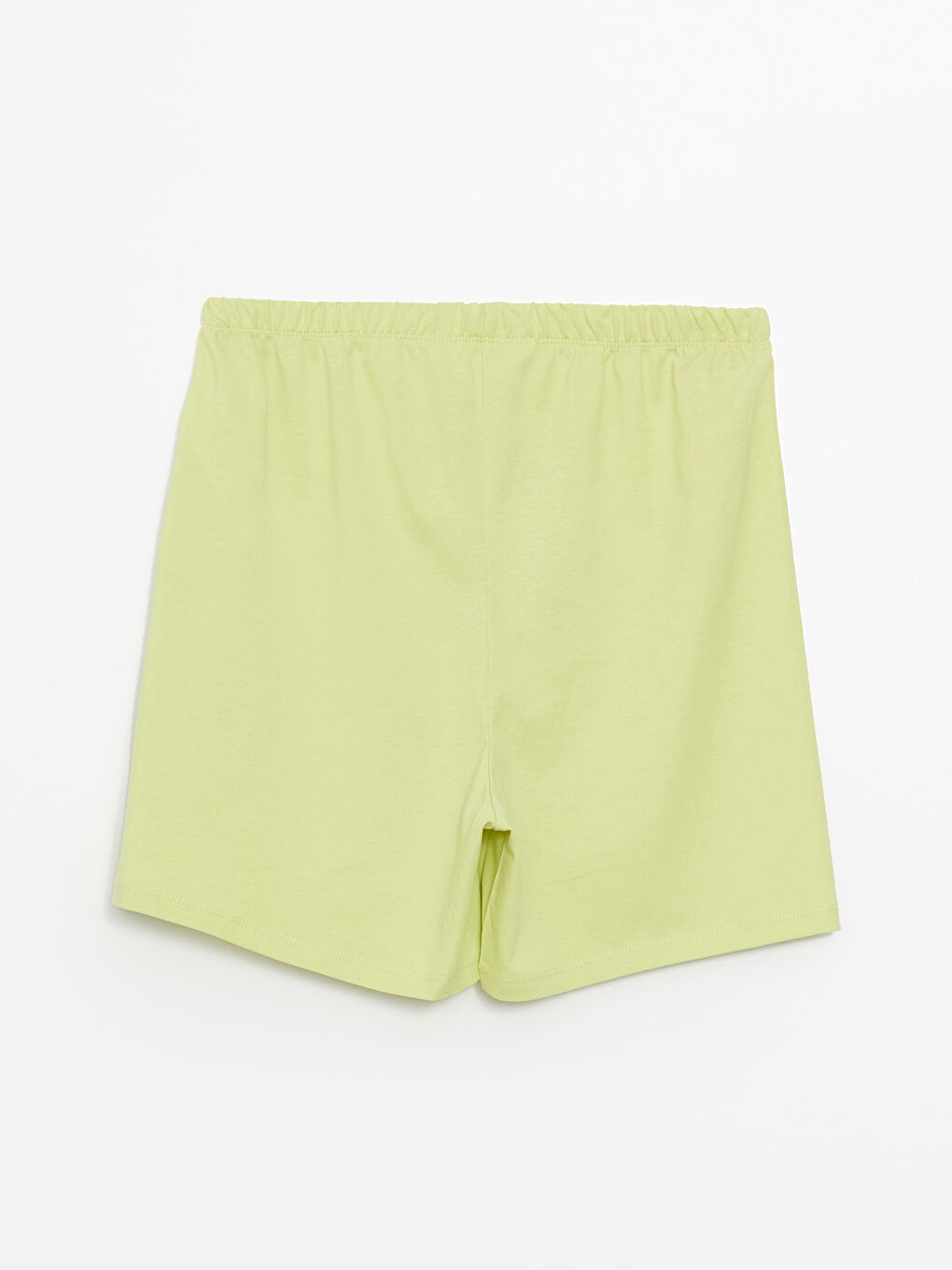 Yeşil Beli Lastikli Kadın Şort Pijama Altı-1