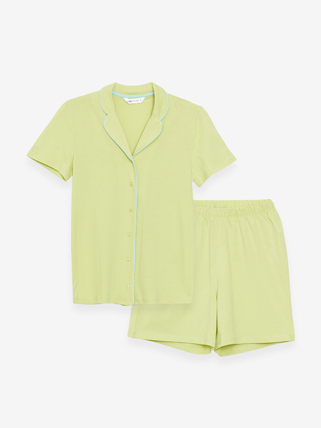Shirt Collar Straight Short Sleeve Women Short Pajamas Set -S4ET97Z8-FV0