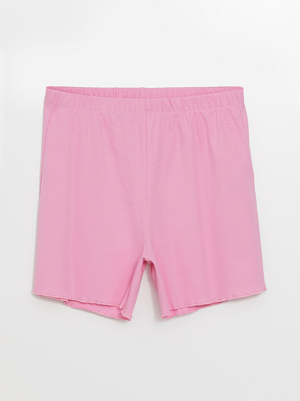 Pembe Beli Lastikli Kadın Şort Pijama Altı