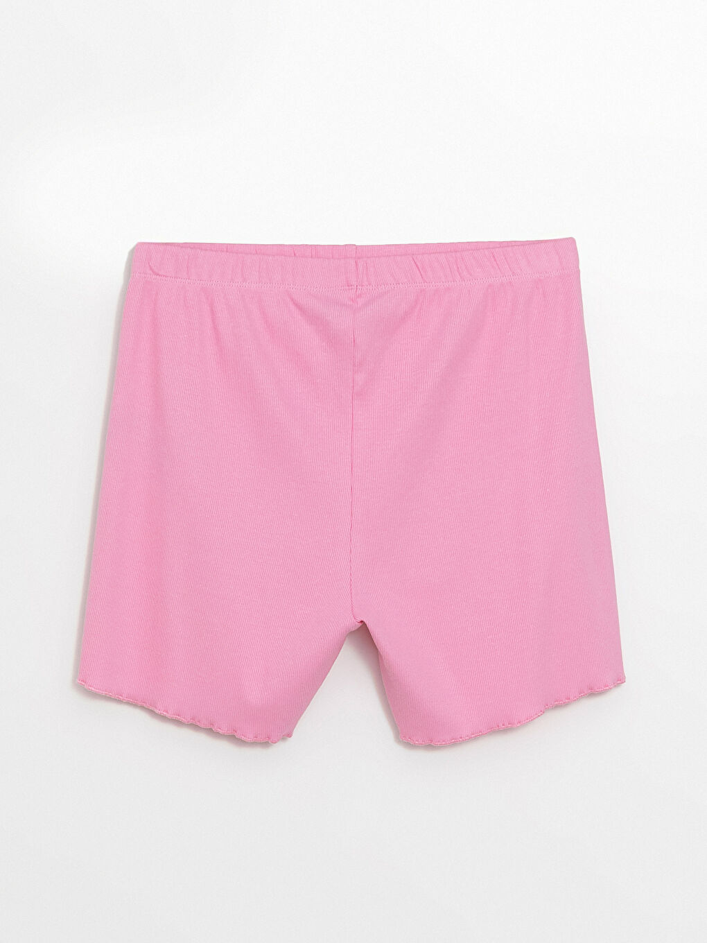 Pembe Beli Lastikli Kadın Şort Pijama Altı-1