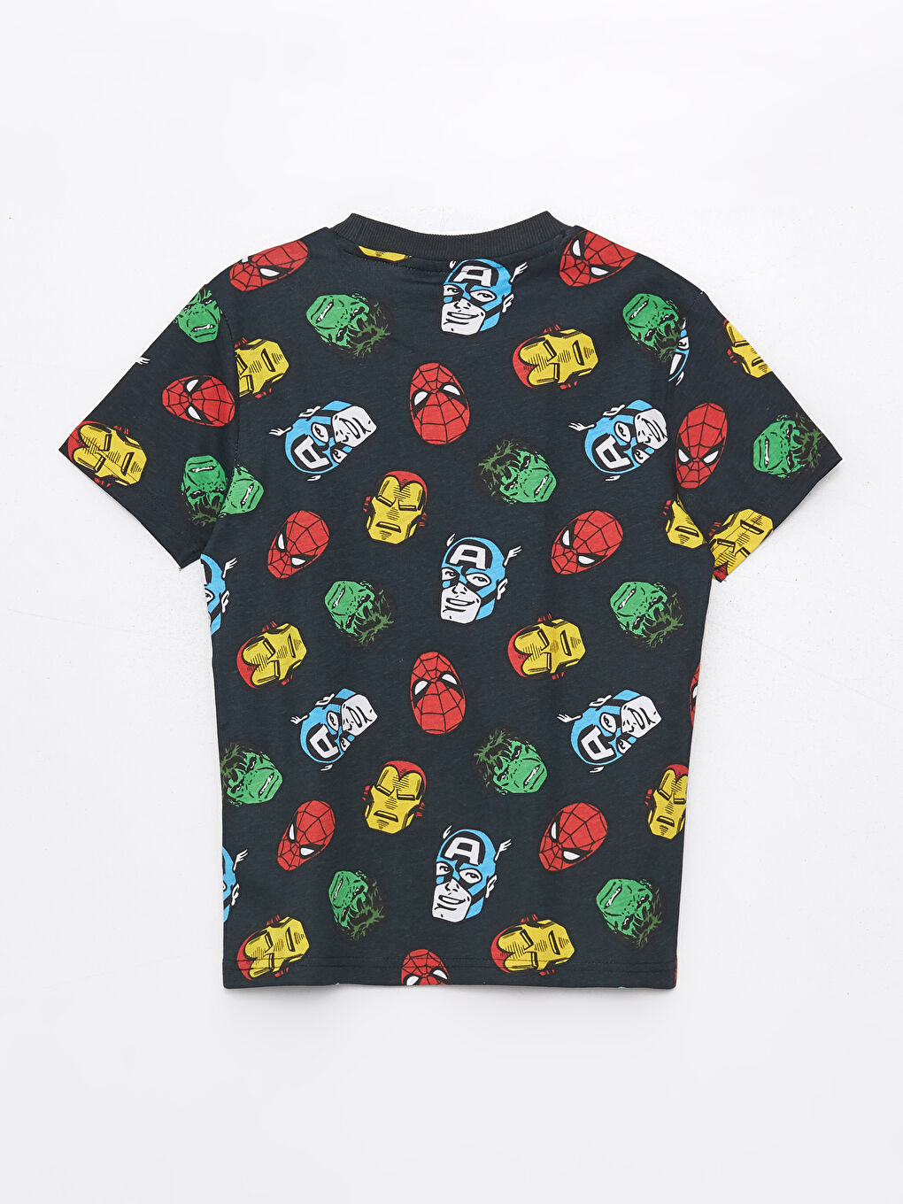 تيشيرت كم قصير مطبوع سبايدرمان بياقة دائرية للأولاد-1