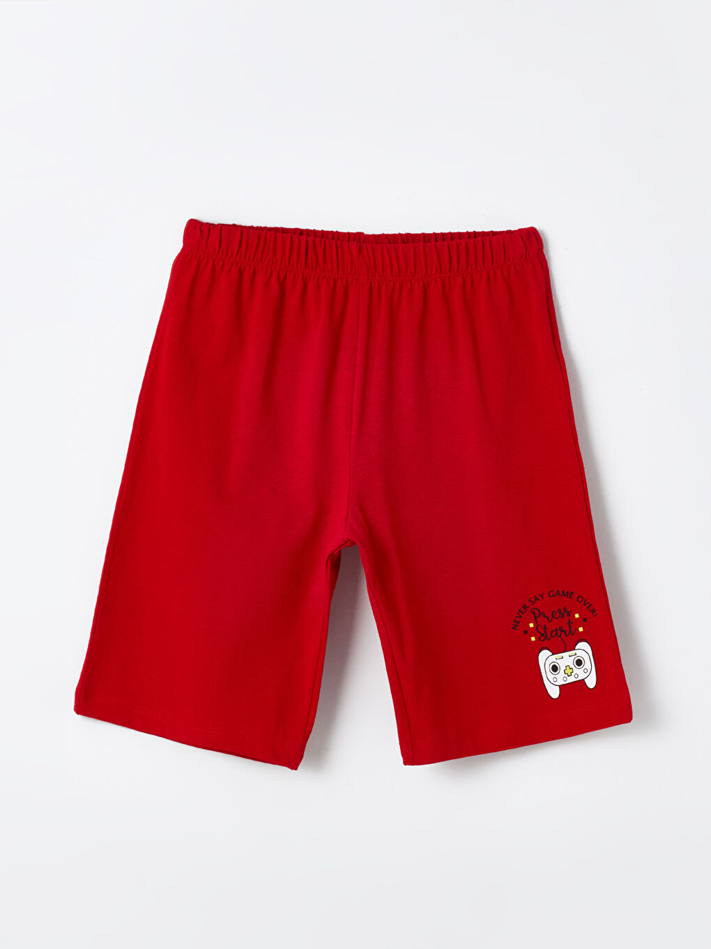 Crew Neck Printed Short Sleeve Boys' Shorts Pyjama Set-3