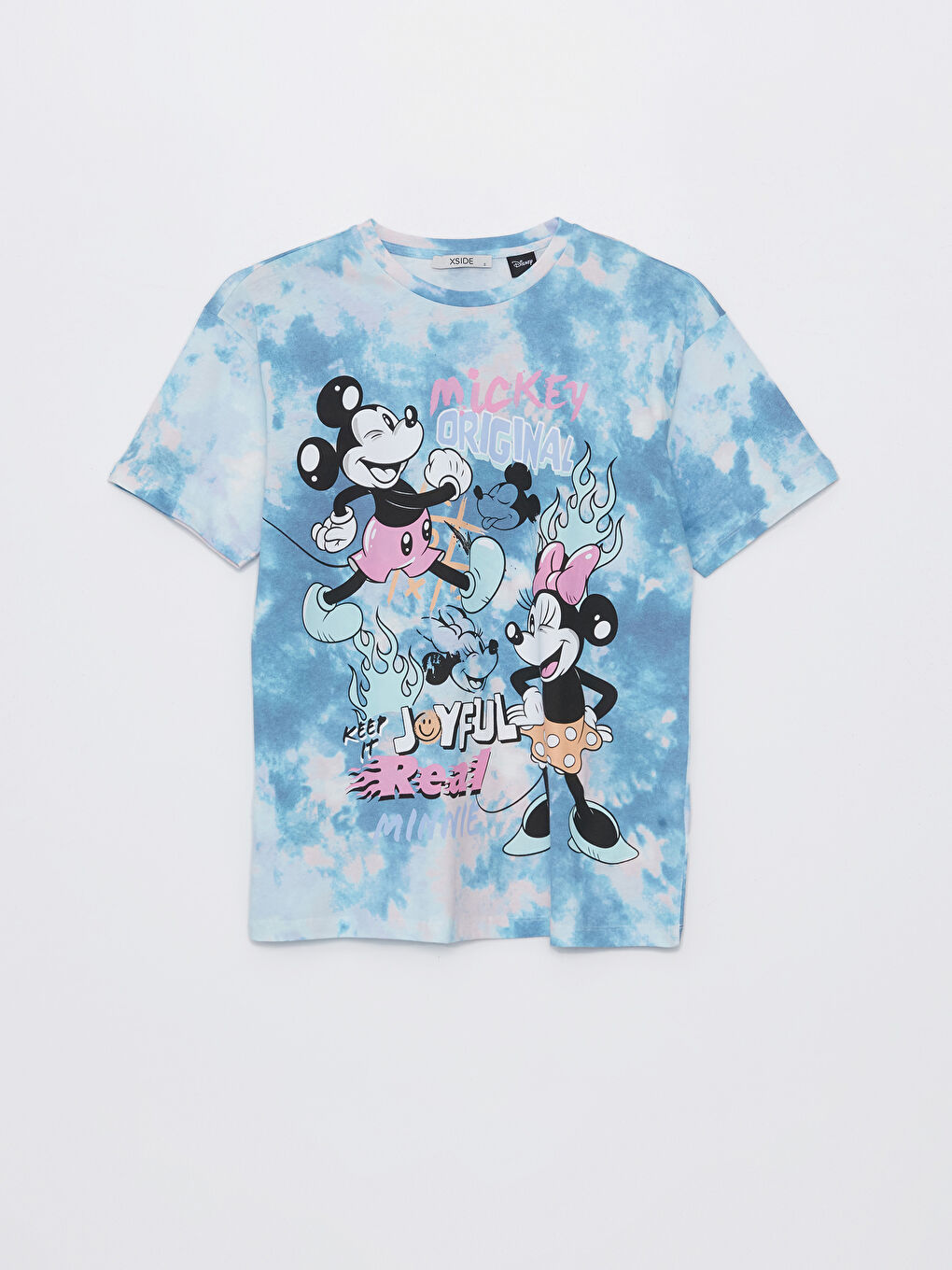 Tricou cu Guler Rotund Imprimat Mickey Mouse cu Mânecă Scurtă pentru Femei-10