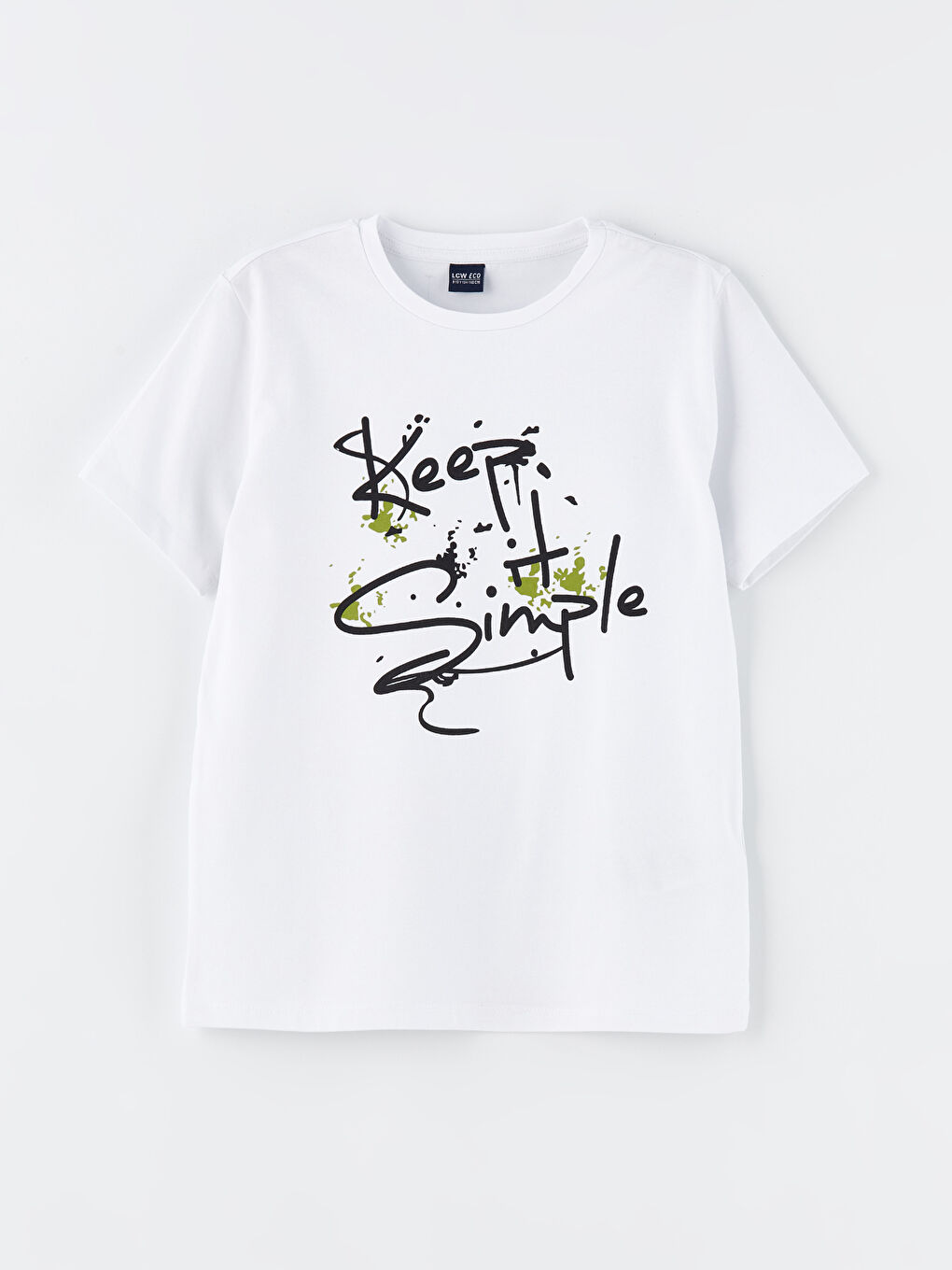 Beyaz Bisiklet Yaka Baskılı Kısa Kollu Erkek Çocuk Pijama Üst