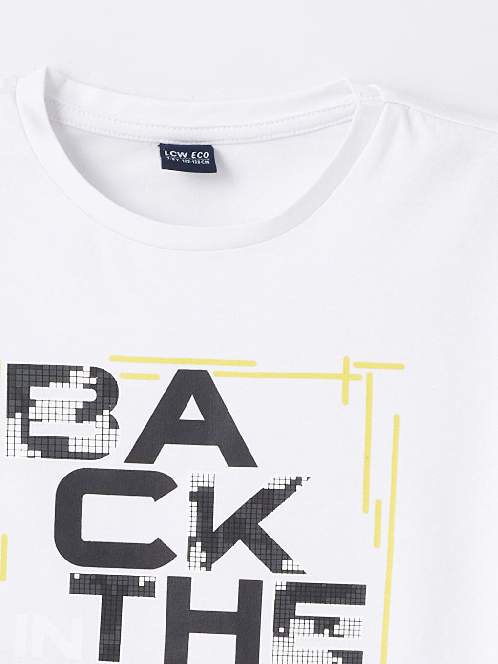 Beyaz Bisiklet Yaka Baskılı Kısa Kollu Erkek Çocuk Pijama Üst-2