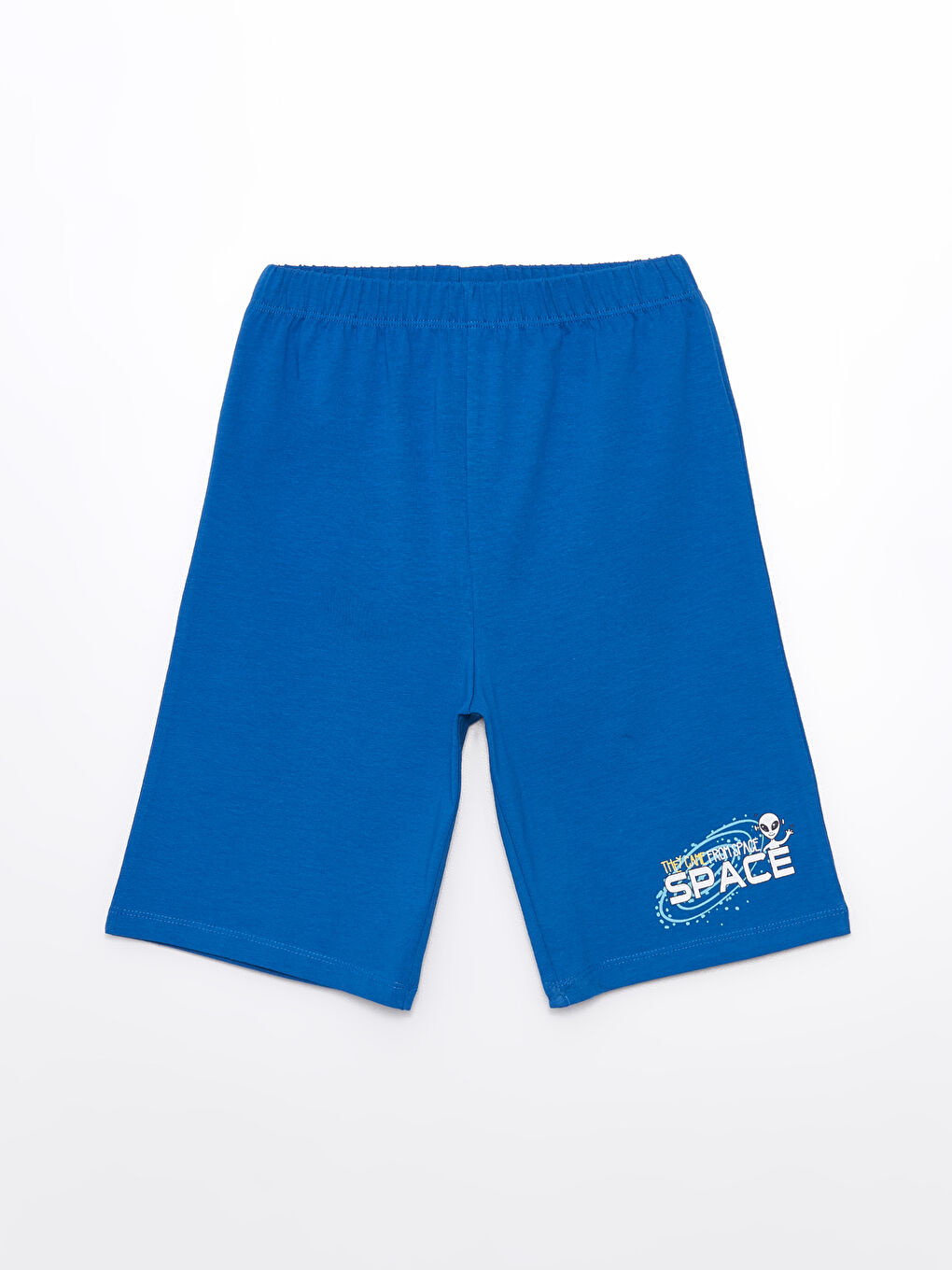 Mavi Beli Lastikli Baskılı Erkek Çocuk Pijama Şort