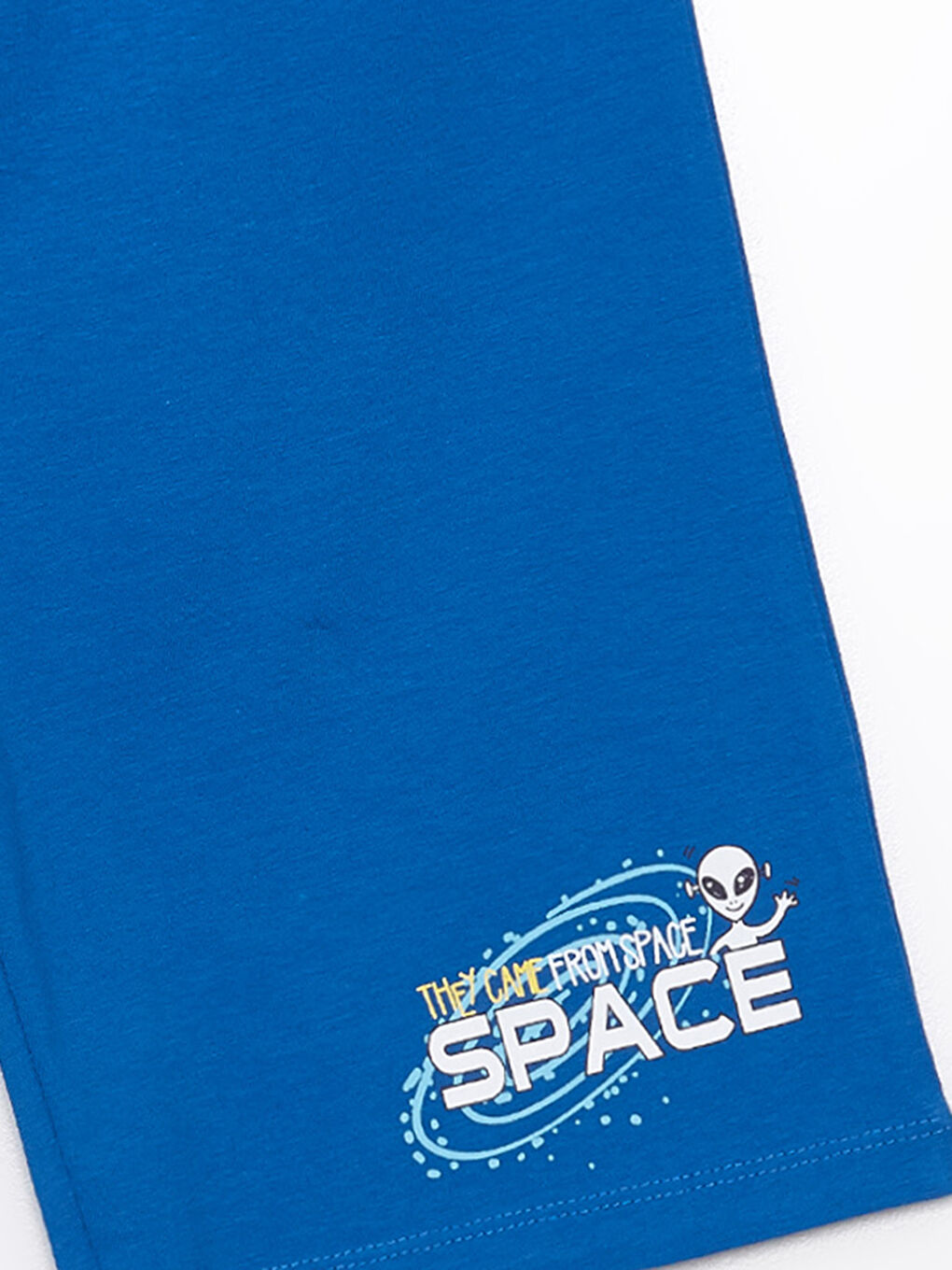 Mavi Beli Lastikli Baskılı Erkek Çocuk Pijama Şort-2