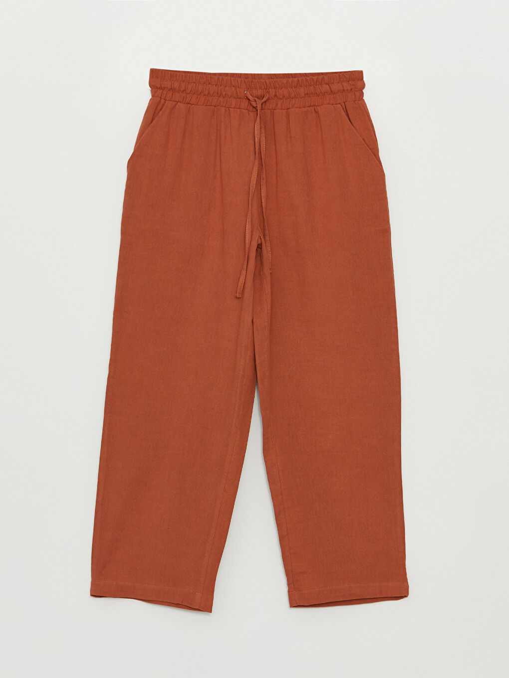 Elastic Waist Comfortable Fit Muslin Women's Trousers -S4EV74Z8-V0W
