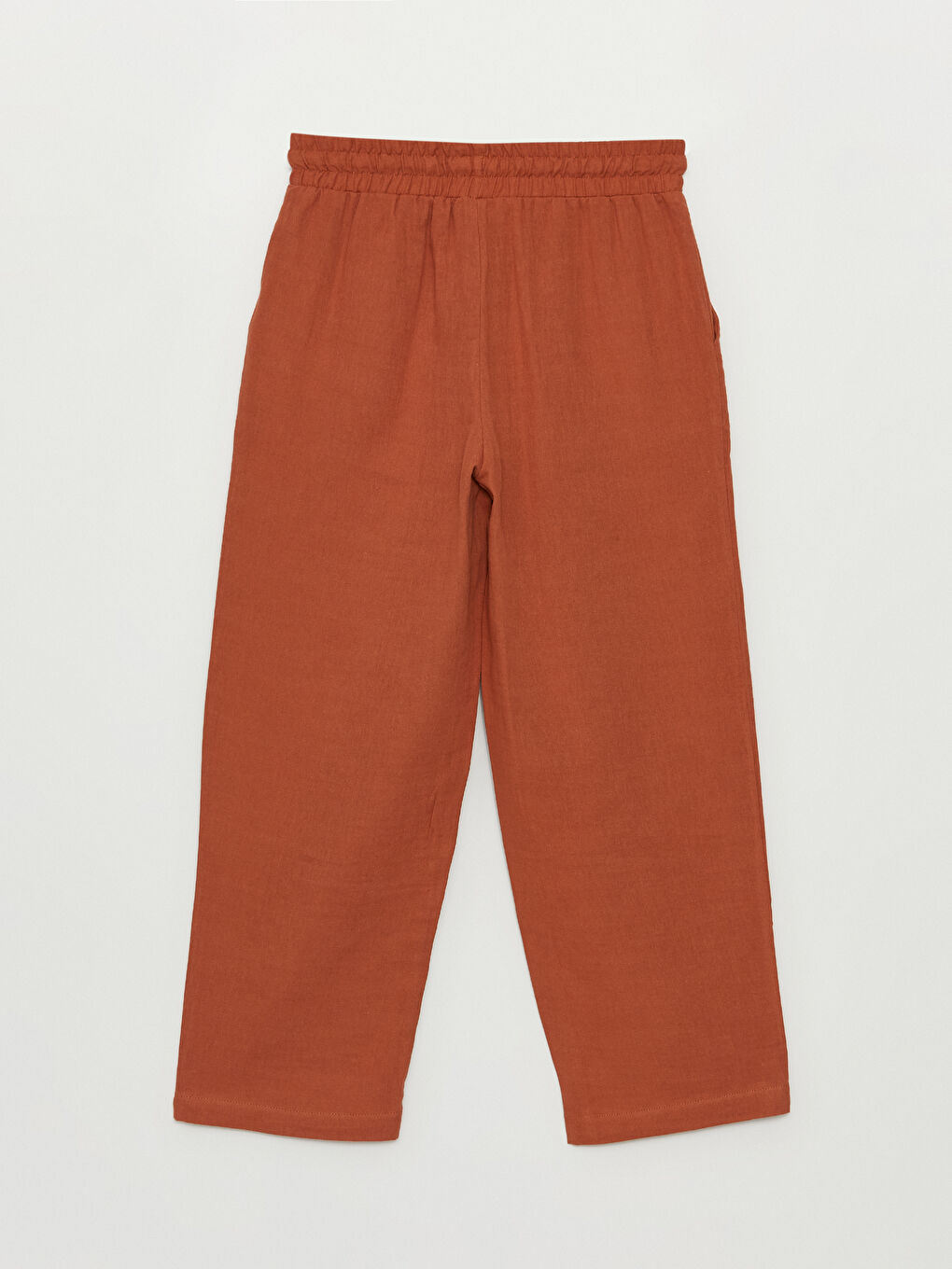 Elastic Waist Comfortable Fit Muslin Women's Trousers -S4EV74Z8-V0W