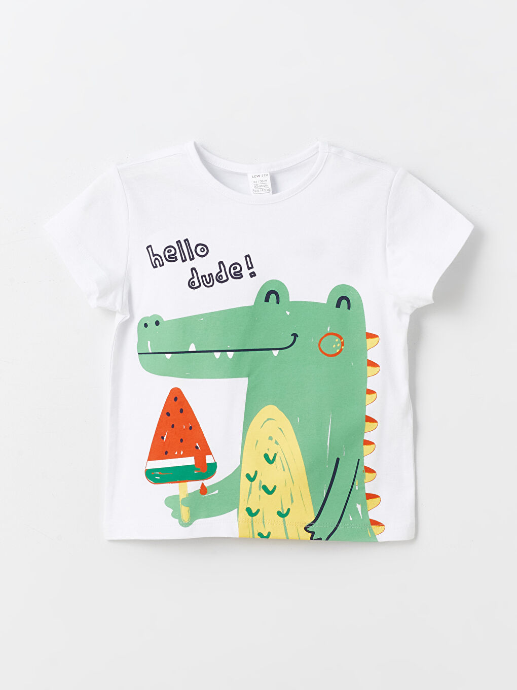 Beyaz Bisiklet Yaka Kısa Kollu Baskılı Erkek Bebek Şortlu Pijama Takımı-1